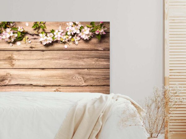 Cabecero Cama Madera con Flores