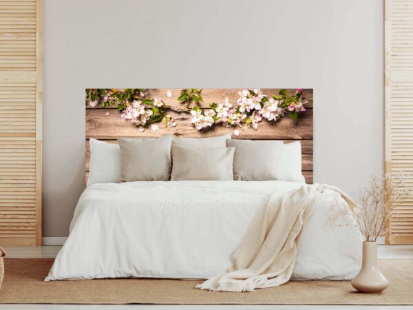 Cabecero Cama Madera con Flores