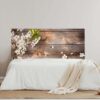 Cabecero Cama Madera con Flores