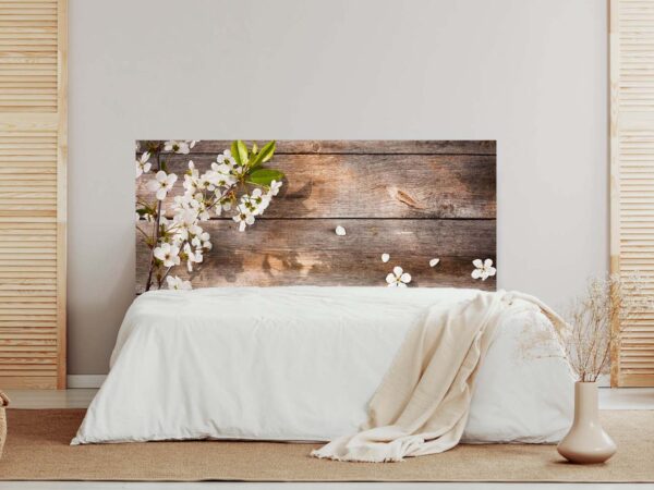 Cabecero Cama Madera con Flores