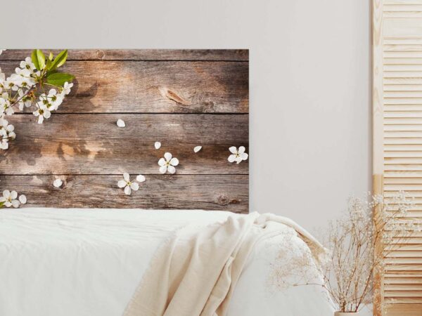 Cabecero Cama Madera con Flores