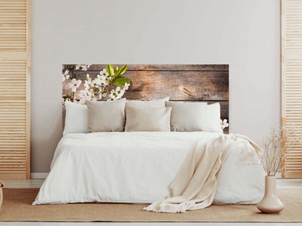 Cabecero Cama Madera con Flores