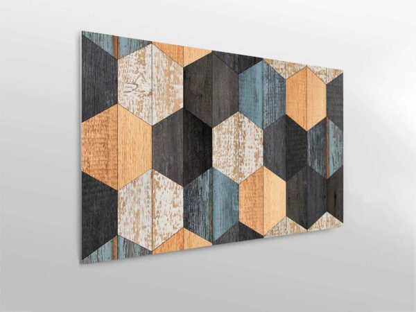 Cabecero Cama Madera Hexágonos Colores