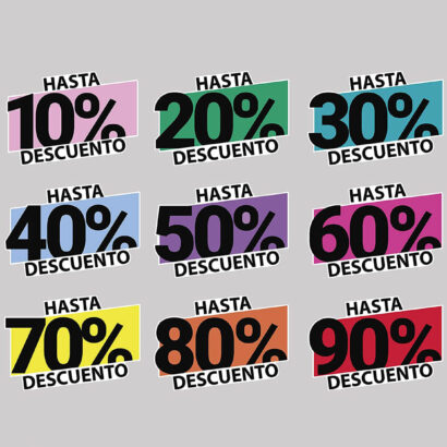 Pack de 9 Vinilos para Escaparates Rebajas