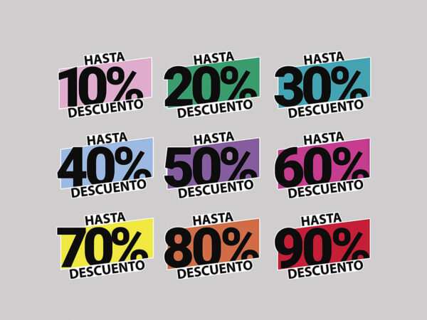 Pack de 9 Vinilos para Escaparates Rebajas