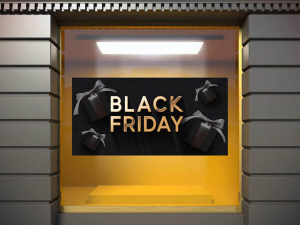 Vinilo Escaparate Black Friday Fondo Negro