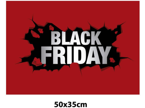 Vinilo Escaparate Black Friday Fondo Rojo