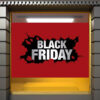 Vinilo Escaparate Black Friday Fondo Rojo