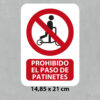 Señal Prohibido el Paso de Patinetes