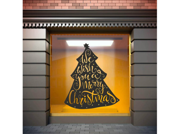 Vinilo Escaparate Árbol de Navidad