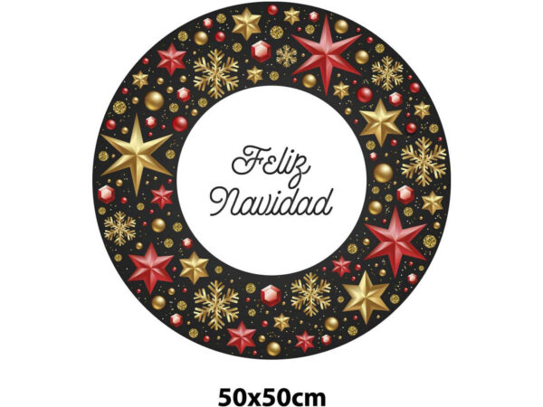 Vinilo navidad Corona Feliz Navidad