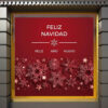 Vinilo Escaparate Feliz Año Nuevo y Feliz Navidad Fondo Rojo