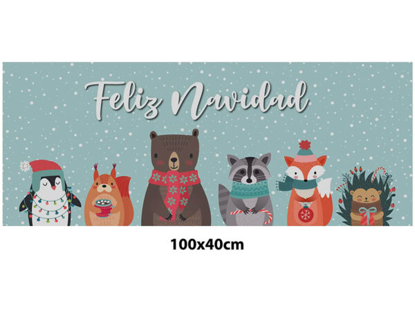 Vinilo Escaparate Feliz Navidad Animales