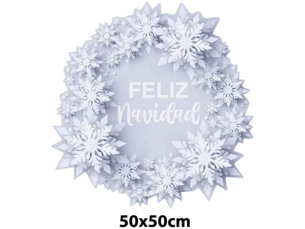 Vinilo navidad Corona Copos de Nieve