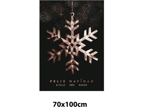 Vinilo Escaparate Feliz Navidad y Feliz Año Nuevo Copo de Nieve