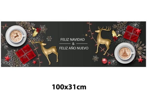 Vinilo Escaparate Feliz Navidad y Feliz Año Nuevo Fondo Negro