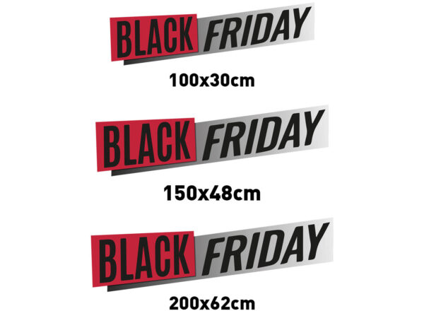 Vinilo Escaparate Black Friday Rojo y Gris