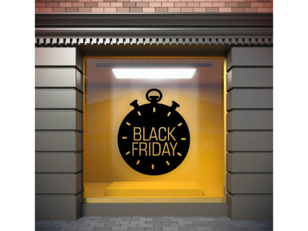 Vinilo Escaparate Black Friday Cronómetro