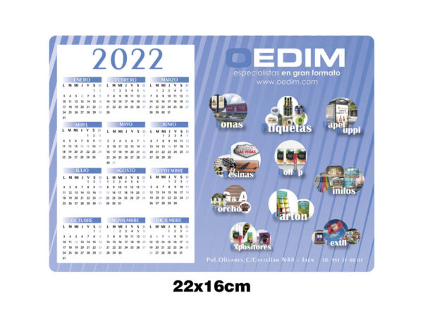 Alfombrilla de Ratón Calendario Personalizado
