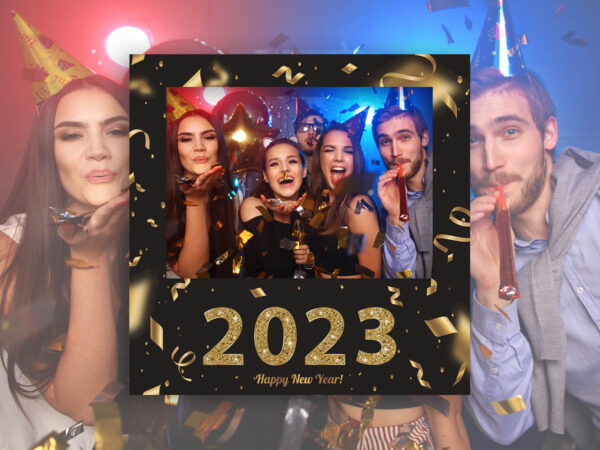Photocall Happy New Year 2023 Negro