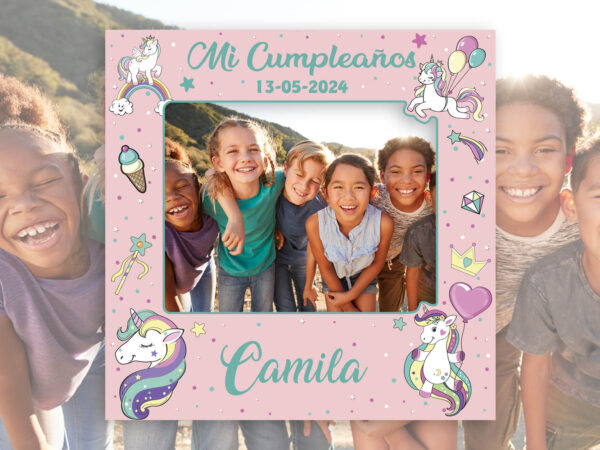 Photocall Infantil Cumpleaños Unicornios + Cartel