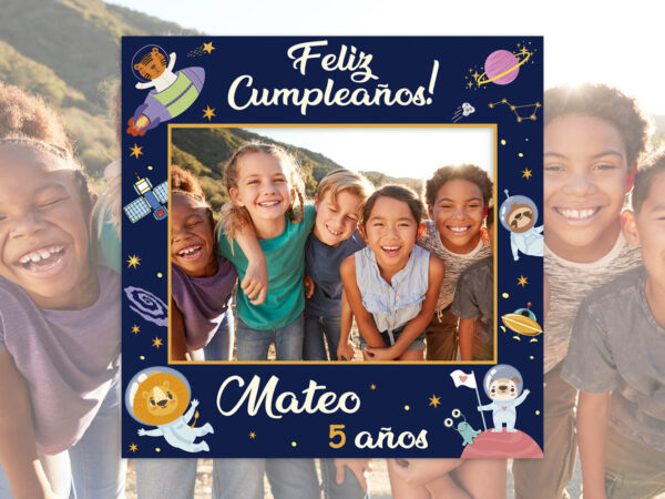 Photocall Cumpleaños Espacio + Cartel