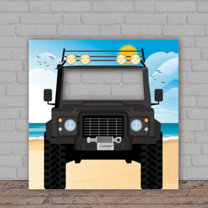 Photocall Jeep Negro en Playa + Atrezzos