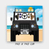 Photocall Cumpleaños Jeep Negro en Playa + Atrezzos
