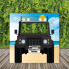 Photocall Cumpleaños Jeep Negro en Playa + Atrezzos