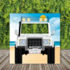 Photocall Boda Jeep Blanco en Playa