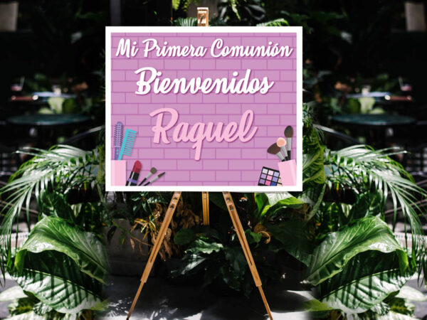 Photocall Mi Primera Comunión Tocador + Cartel Personalizado