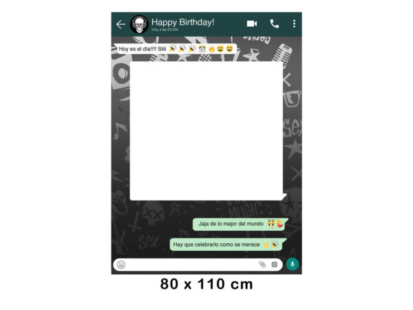 Photocall WhatsApp Feliz Cumpleaños Calavera Personalizado