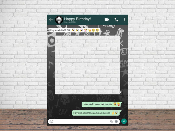 Photocall WhatsApp Feliz Cumpleaños Calavera Personalizado