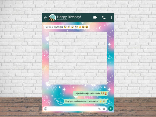 Photocall WhatsApp Feliz Cumpleaños Espacio Personalizado