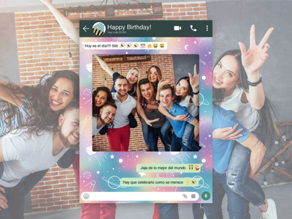 Photocall WhatsApp Feliz Cumpleaños Espacio Personalizado