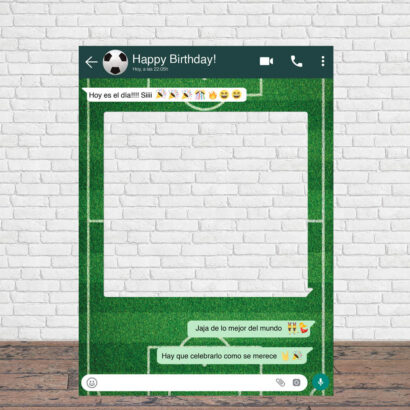 Photocall WhatsApp Feliz Cumpleaños Fútbol Personalizado