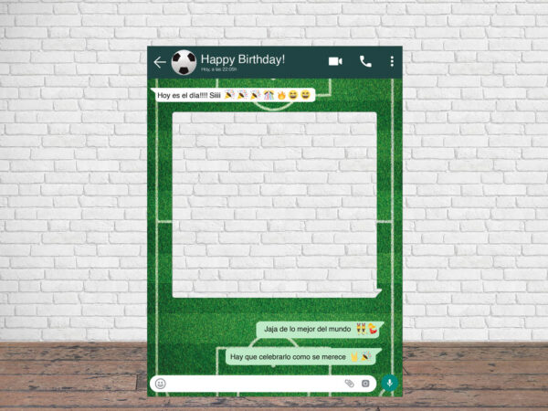 Photocall WhatsApp Feliz Cumpleaños Fútbol Personalizado