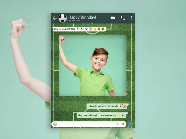 Photocall WhatsApp Feliz Cumpleaños Fútbol Personalizado