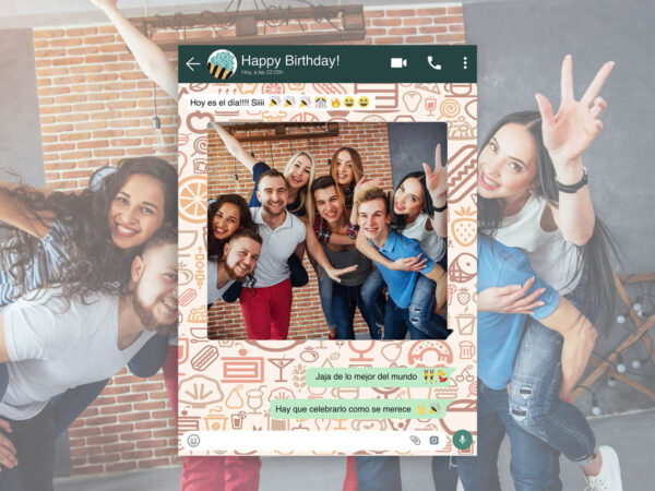 Photocall WhatsApp Feliz Cumpleaños Personalizado