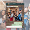 Photocall WhatsApp Feliz Cumpleaños Fondo Madera Personalizado