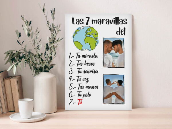 Placa Metacrilato Las 7 Maravillas del Mundo Personalizada