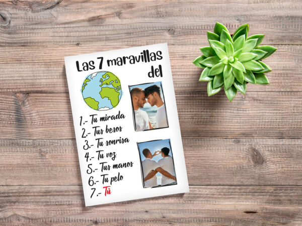 Placa Metacrilato Las 7 Maravillas del Mundo Personalizada