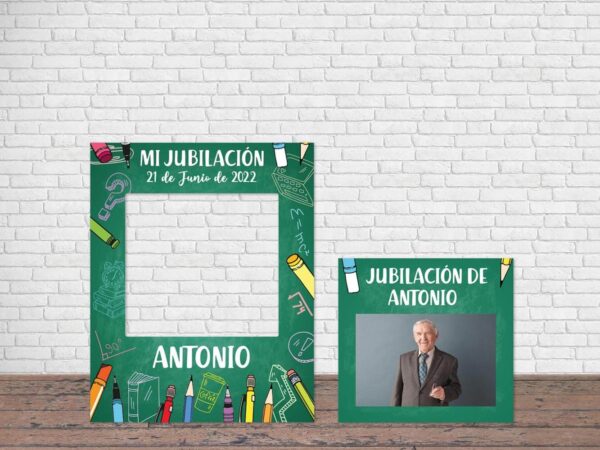 Photocall Jubilación Profesor + Cartel Personalizado