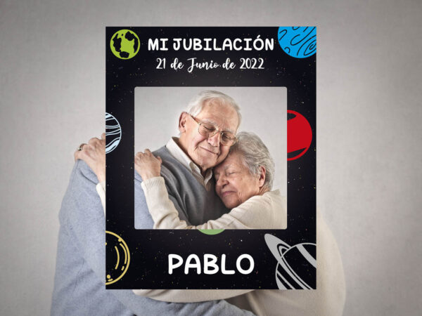 Photocall Jubilación Astrofísico + Cartel Personalizado