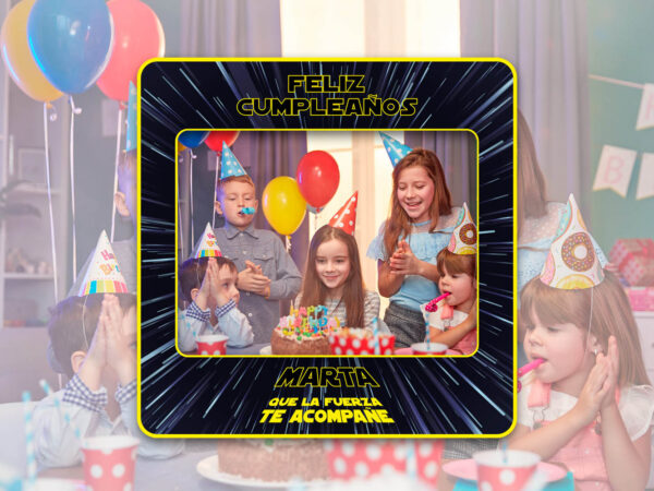 Photocall Cumpleaños Galaxia + Cartel Personalizado