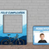 Photocall Cumpleaños Ciclismo + Cartel Personalizado