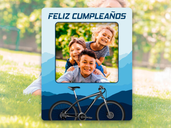 Photocall Cumpleaños Ciclismo + Cartel Personalizado