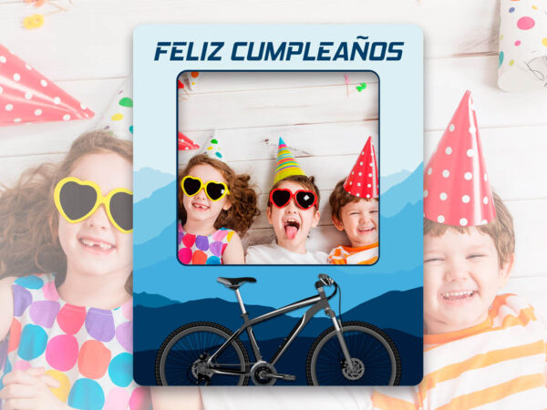Photocall Cumpleaños Ciclismo + Cartel Personalizado