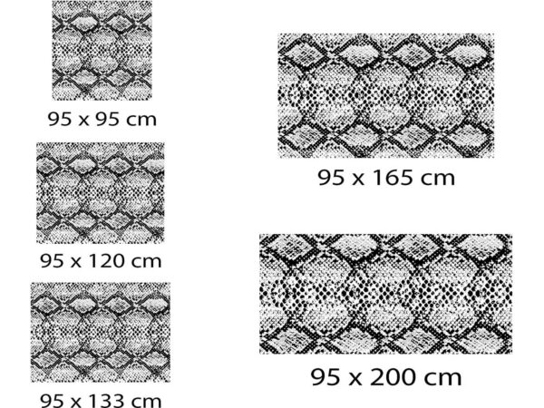 Alfombra Imitación Piel de Serpiente Blanco y Negro