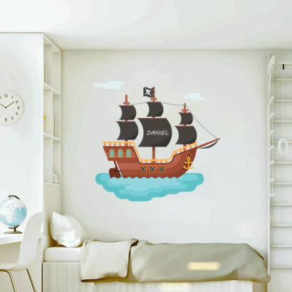 Vinilo para Pared Infantil Barco Pirata